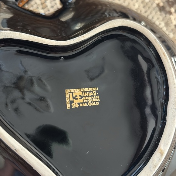 Hand painted with 24K gold display Rhodes Island candy dish/display piece Greece - Picture 9 of 13